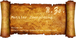 Mettler Zseraldina névjegykártya